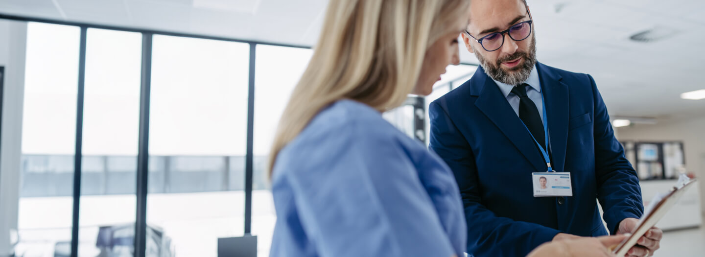 Doctor sharing Evoke Therapy Resources